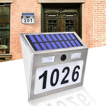  Ev Numarası LED güneş ışığı Hareket Sensörü Kapı Numarası plaka Duvar Montaj Ev Adres Numaraları Kapı İsim Plakası Lambası Ev İçin