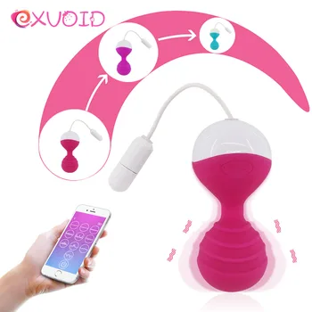  EXVOID G-Spot Masaj Vajinal Sıkı Egzersiz 10 Hızları APP Kontrol Viginal Topları Seks Oyuncakları Kadınlar için Kegel Topu Vibratör