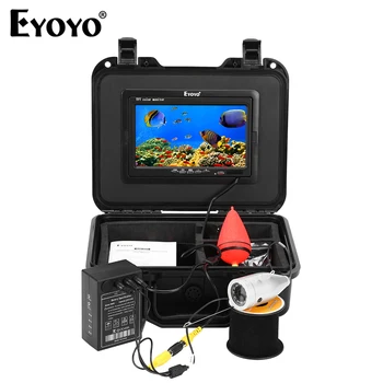  Eyoyo Sualtı Balıkçılık Kamera 7 İnç Renkli Ekran 1000TVL Su Geçirmez IR Kamera Göl Tekne Deniz Buz Balıkçılık 50M (131ft) kablo