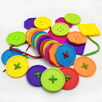  Geometrik Düğme Oyuncaklar Kombinasyonu İplik Renkli Granül İlginç çocuk Entelektüel Oyuncaklar Toptan