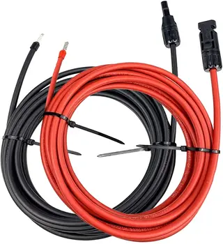  Güneş Kablosu Kırmızı ve Siyah 4mm2 Monte MCX4 Konektörü 1 m-100 m PV Kablosu Erkek ve Dişi MCX4 Konektörü