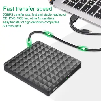  Harici Sürücü Tak Ve Çalıştır Çift Arabirim Aktarım titreşim Önleyici USB 3.0 Tip-C DVD Optik Sürücü Bilgisayar Aksesuarları