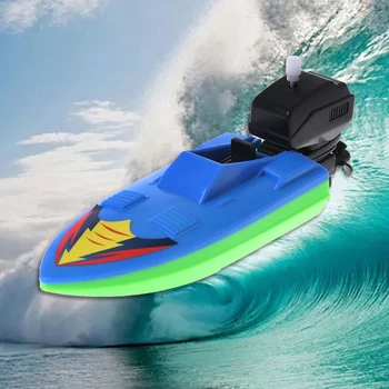  Havuz Oyuncak Wind Up Tekne kalıpsız Yat Mini sürat teknesi Yürümeye Başlayan eğitici oyuncak