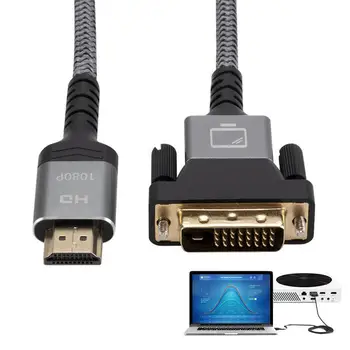  HDMI DVI 241 Kablo Çift Yönlü Yüksek Hızlı adaptör Altın kaplama Kablo Desteği 1080P Full HD Geniş Uyumluluk ile