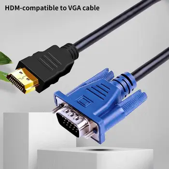  HDMI uyumlu VGA adaptörü Pratik Anti-parazit Geniş Uyumluluk HDMI uyumlu Erkek VGA Erkek Kablosu PC için