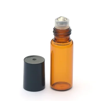  Hızlı Kargo 5ml Rulo Şişeler Uçucu Yağlar için Roll-on Doldurulabilir Parfüm Amber Şişe Deodorant Kapları 5 adet