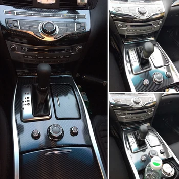  Infiniti için M37 M25 Q70 2013-2017 İç Merkezi Kontrol panelli kapı Kolu Karbon Fiber Sticker Çıkartmaları Araba styling Aksesuar
