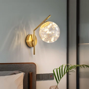 İç mekan ev dekorasyonu Altın Lamba LED Siyah Duvar Lambası Minimalist İskandinav Tasarım Fikstür Oturma Yemek Odası Yatak Odası Koridor Lambası