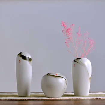  Jingdezhen seramik vazo retro el-boyalı mürekkep ve yıkama boyama vazo masa dekorasyon dekorasyon Mini kuru çiçek