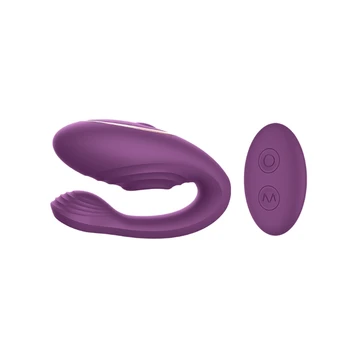  Kablosuz Uzaktan Kumanda Titreşimli G Noktası Klitoral Stimülatörü Çift Penetrasyon Yapay Penis Vibratör Seks Oyuncakları Kadınlar için Çift