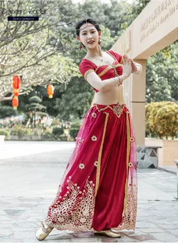  Kadın Cadılar Bayramı Oryantal dans kostümü Seti Yasemin Prenses Bollywood Elbise Üst Prenses Kıyafet Hint Giyim