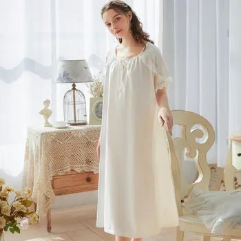 Kadın Dantel Pijama Gelin Uzun Gecelikler Kadın Tatlı Prenses Uyku Ev Elbise Bayan Dantel Seksi Gecelik Pijama