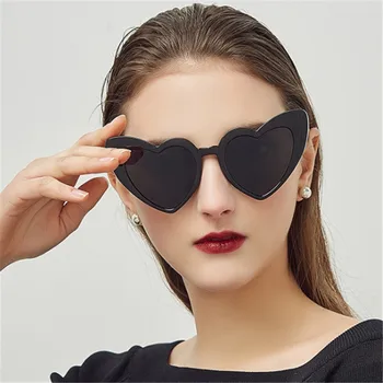  Kalp Şekli Kedi Göz Güneş Kadınlar Marka Tasarımcısı Gözlük Vintage Anti-Uv Cateye güneş gözlüğü Kadın Shades Óculos De Sol