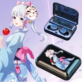  Kamisato Ayaka Yae Miko Bluetooth kulaklık ShenHe GanYu Xiao Zhongli cosplay Genshin Darbe Android kablosuz kulaklık 5.0 HD