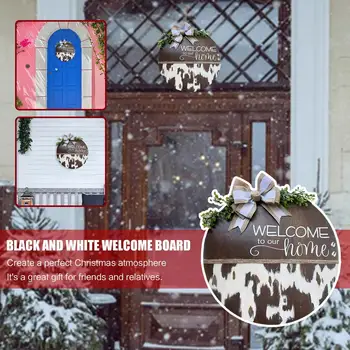  Kapı hoş geldin yazısı Sundurma Dekoratif Tahta Dekorasyon Tatil Beyaz Eve Taşınma Siyah Noel Açık Dekor Malzemeleri T7E9