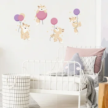  Karikatür Renkli Balonlar Hayvanlar Duvar Sticker Çocuk Odası İçin Bebek Kreş Yatak Odası Oturma Odası Ev Dekorasyon PVC Duvar Kağıdı