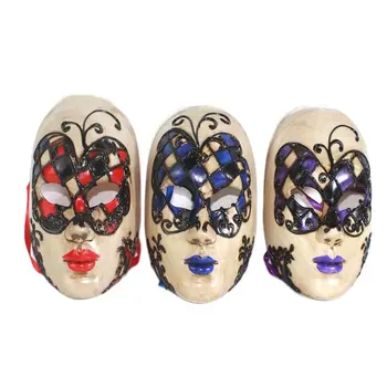  Klasik mozaik boyalı antik Venedik maske Gösterisi Alev Çatlak Maskesi Erkek Kadın Parti Dekor Aksesuarları Cosplay Cadılar Bayramı Cosplay