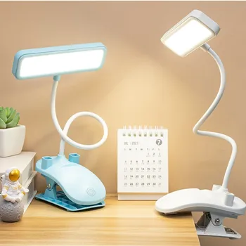  Klip kalemlik Masa lambası USB şarj edilebilir yatak odası LED gece ışığı masa lambaları öğrenci öğrenme okuma lambası kitap ışıkları Lampara