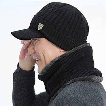  Kış Şapka Eşarp Skullies Beanies Erkekler İçin Örme Şapka Kadın Maskesi Kalın Yün Kış Kulaklığı Yün Kaput Erkek Bere Şapka Kap