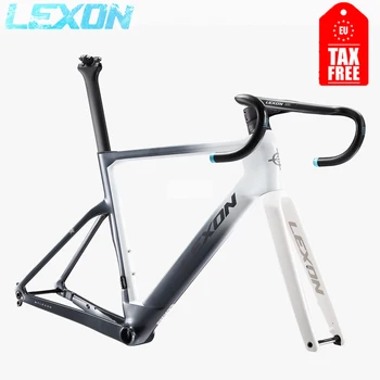  LEXON disk fren Karbon Yol bisiklet iskeleti Tam Gizli Kablo Hattı FrameSet Thru Aks T1000 Karbon Disk Yol bisiklet şasisi 12*142