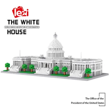  Lezi ABD Beyaz Saray Dünyaca Ünlü Mimari Modeli Yapı Taşları 3D DIY Mini Elmas Tuğla çocuklar için oyuncak Çocuk Hediyeler