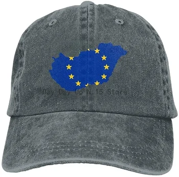 Macaristan haritası ve Avrupa Birliği Bayrağı Baba Şapka Ayarlanabilir Denim Şapka Klasik beyzbol şapkası
