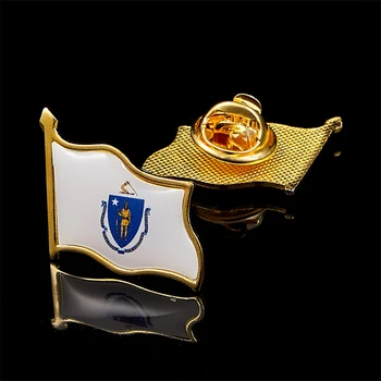  Massachusetts Eyaleti ABD Ülke Bayrağı Pin Broş Metal Rozet Ulusal Vatanseverlik Koleksiyon Pin Süslemeleri
