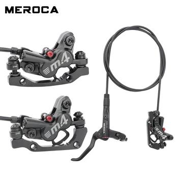  MEROCA MT420 Fren Bisiklet MTB Hidrolik 160mm Bisiklet Yağ Disk Dört pistonlu Ön Sağ / Sol Arka 800 / 1400mm Parçaları Bisiklet