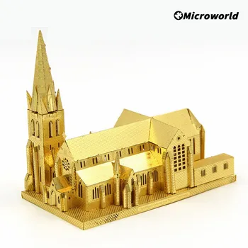  Microworld 3D Metal yap-boz oyunları Christchurch Katedrali Bina Modeli Kitleri DIY Lazer Kesim Yapboz Oyuncak noel hediyesi Kidult İçin