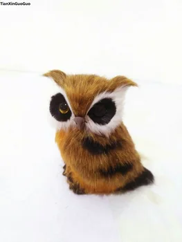  mini 9x7 cm kahverengi baykuş zanaat simülasyon baykuş sert modeli plastik ve kürkler ev dekorasyon oyuncak hediye s1524