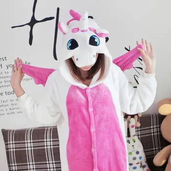  Mor Unicorn Pijama Seti Kadın Erkek Unisex Hayvan Pijama Pazen Onesie unicornio Pijama Hoodie Cadılar Bayramı Cosplay Kostüm
