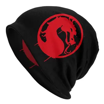  Mortal Kombat Kaput Şapka Örgü Şapkalar Goth Sonbahar Kış Kayak Skullies bere erkek kadın Sıcak Kafa Wrap Caps