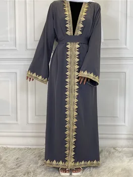  Musulman De Modu Ramazan Hırka Kaftan Türkiye İslam Giyim Müslüman Kadın Dubai Abaya Mütevazı Robe Kaftan Arap Kimono wy749