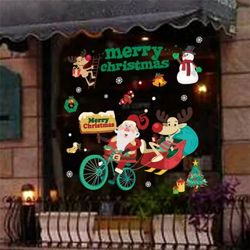  Noel Pencere Sticker Noel Baba / Kardan Adam / Elk cam çıkartması Noel Noel Süslemeleri Ev Noel Dekor Mutlu Yeni Yıl 2020
