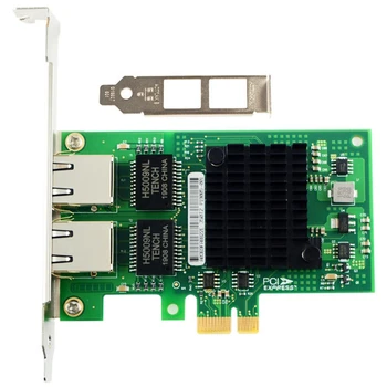  PCI-E X1 RJ45 Masaüstü Çift Bağlantı Noktalı Gigabit Ethernet I350-T2M Ethernet Denetleyici Çipi I350AM2 10/100 / 1000Mbps Hızı