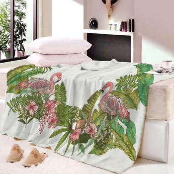  Pembe Flamingo Flanel Yumuşak Sıcak Battaniye Sevimli Çocuk Yatak Yatak Örtüsü çekyat Kanepe Seyahat Ofis Karikatürler Battaniye