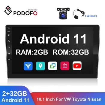  Podofo 2 Din Android Araba Radyo GPS 10 İnç Multimedya Oynatıcı Otomatik Stereo Alıcısı GPS Navi VW Toyota Nissan Kia Hyundai Lada