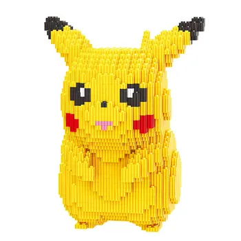  Pokemon Kawaii Pikachu Bağlantı yapı tuğlaları Seti Monte 3D Modeli DIY Elmas Mikro Blokları Şekil çocuk oyuncakları 66012
