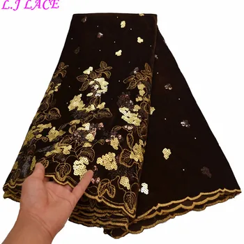  Popüler yumuşak kadife sequins nakış dantel moda iyi kadın elbise dikiş dantel kumaşlar ücretsiz kargo kadife kumaşlar