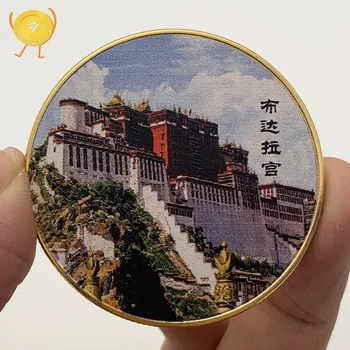  Potala Saray hatıra parası Ünlü Antik Çin Mimarisi altın madalyonlar Koleksiyon Dünya Kültürel Miras 45mm