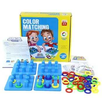  Renk Eşleştirme Kurulu Oyunu Renk Biliş Ebeveyn-Çocuk Halka Yarışması Oyuncak Geometrik Şekil Renk Eşleştirme 3D Bulmaca Oyuncak