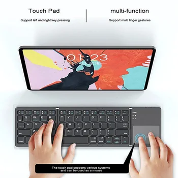  RYRA Açık Seyahat Taşınabilir Klavye Mini Katlanır Klavye kablosuz bluetooth Bağlantısı Klavye Touchpad İle Windows Ios İçin