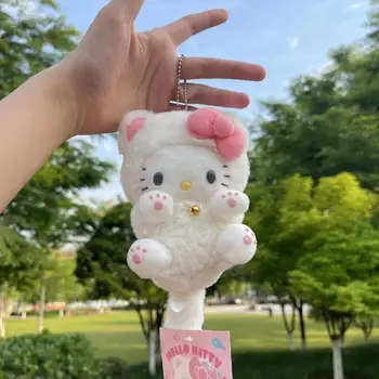  Sanrio Hello Kitty Peluş Bebek 10 cm Dolması Karikatür Anahtar Schoolbag Kolye Hediye Anahtar Küçük Süs Peluş Kız Hediye