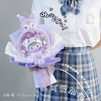  Sanrio Serisi Sevimli Kuromi Cinnamoroll Bobble Topu Peluş Bebek Buket Karikatür Animasyon Kawaii doğum günü hediyesi sevgililer Günü Hediyesi