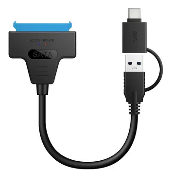 SATA Adaptör Kablosu Sabit Disk USB Tip-c Dönüştürücü Kablosu USB 3 0 2-in-1 Hızlı İletim Hızı Kablosu