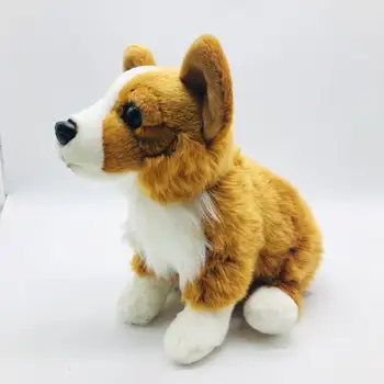 sevimli peluş oturan köpek oyuncak güzel simülasyon sarı köpek bebek hediye yaklaşık 30 cm
