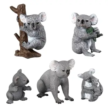  Simülasyon Mini Koala Hayvan Katı Model Heykelcik Masa Süsleme Eğitim Oyuncak Bebek Figürü Koleksiyonu Çocuk çocuk Hediye Yeni