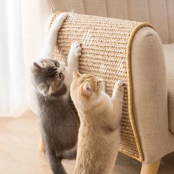  Sisal Kedi Scratcher Mat Oyuncak Kediler Tırmalama Tahtası Keskinleştirmek için Çivi Aşınmaya Dayanıklı Kanepe Mobilya Koruyucu Yavru Scratch Post