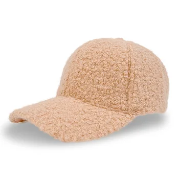  Sonbahar Kış beyzbol şapkası Kadın Yapay Kuzu Yün Şapka Versiyonu Gelgit Sıcak Kap Peluş beyzbol şapkası s Bahar beyzbol şapkası