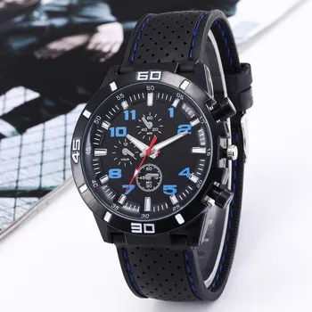  Spor Kuvars Heren Horloge Modu Klassieke Lüks Yarış İş Arama Rahat Su Geçirmez Gesp Analoge Zwart Horloge